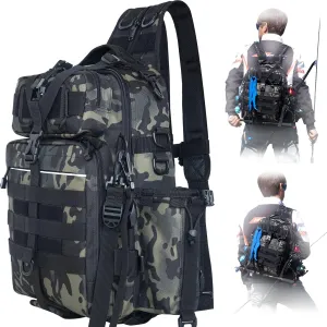 BLISSWILL Outdoor Tackle Bag - Large Water-Resistant Fishing Backpack