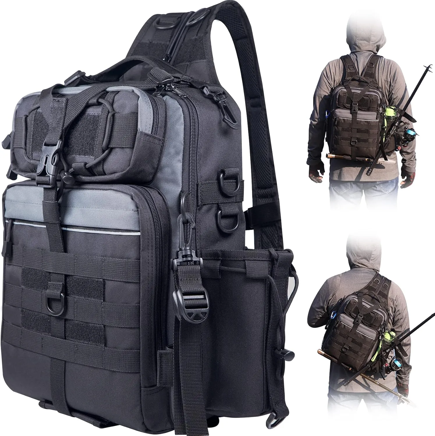 BLISSWILL Outdoor Tackle Bag - Large Water-Resistant Fishing Backpack