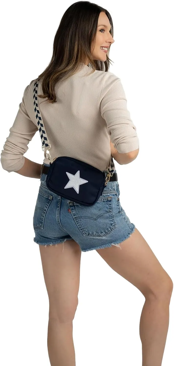 BLOC Bags Crossbody Bags for Women Purse Designer Shoulder Handbag with Zippers, Internal Zipper Pocket, and Wide Strap