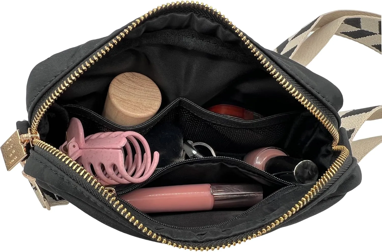 BLOC Bags Crossbody Bags for Women Purse Designer Shoulder Handbag with Zippers, Internal Zipper Pocket, and Wide Strap