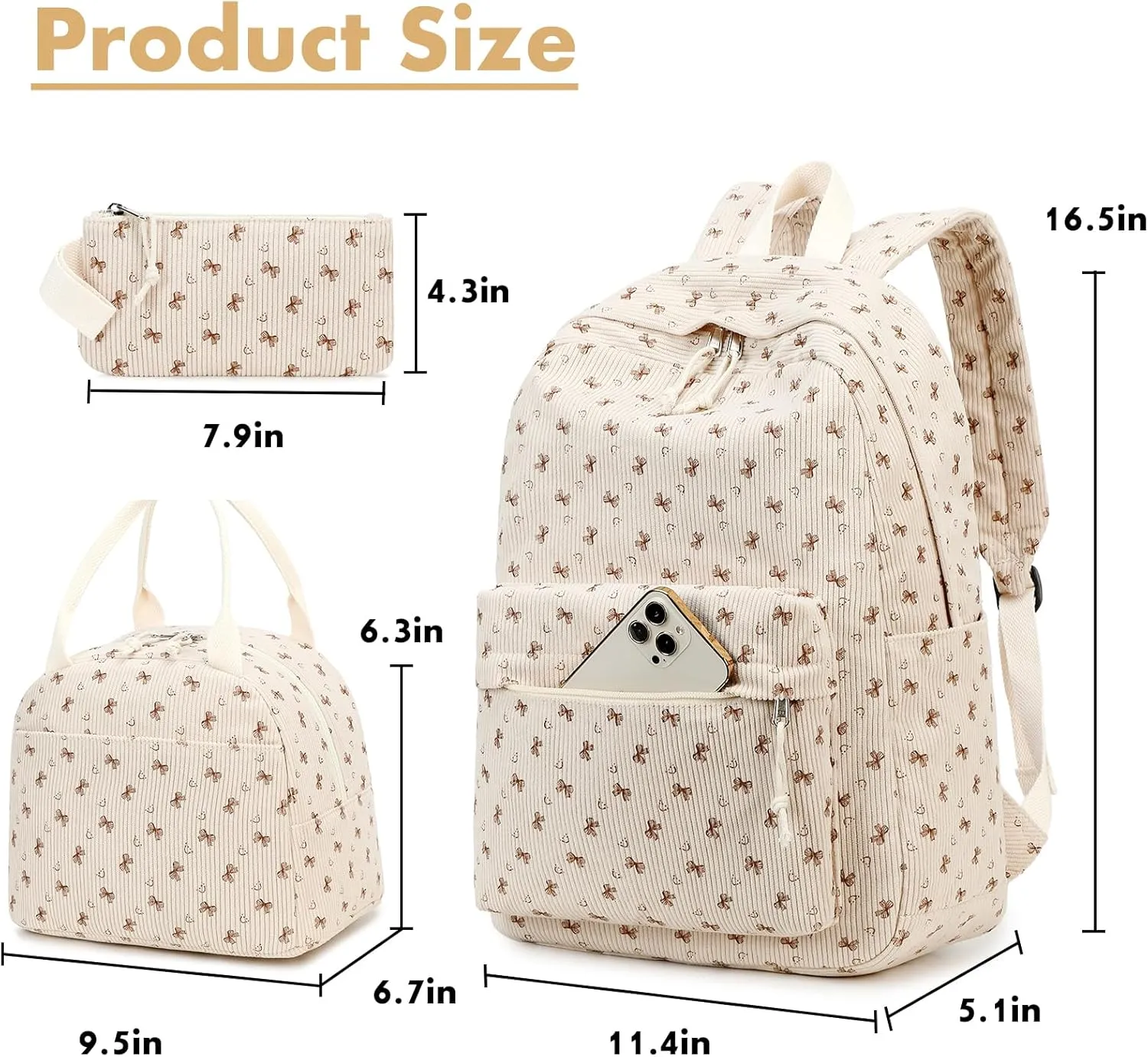 Bluboon School Backpack Teens Girls Boys Kids School Book Bags with Lunch Box Pencil Bag