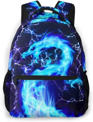 Blue Dragon Backpack Cool Lighting Bookbag for Kids Teen Girls Boys Back to School Gifts for 2nd 3rd 4th 5th 6th Grade