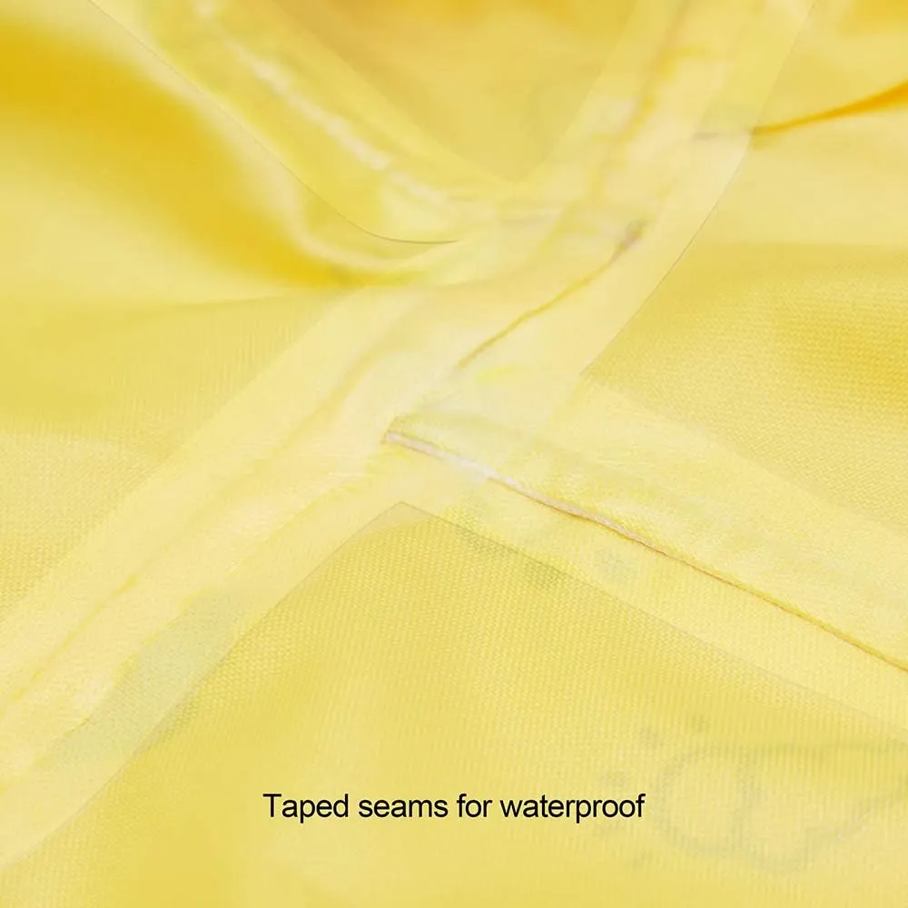 Blueberry Pet 18" Reflective Cloud Prints Lightweight Waterproof Dog Raincoat with Hood & Harness Hole, Sunflower Yellow, Outdoor Rain Gear Jacket 2 Legs for Large Dogs