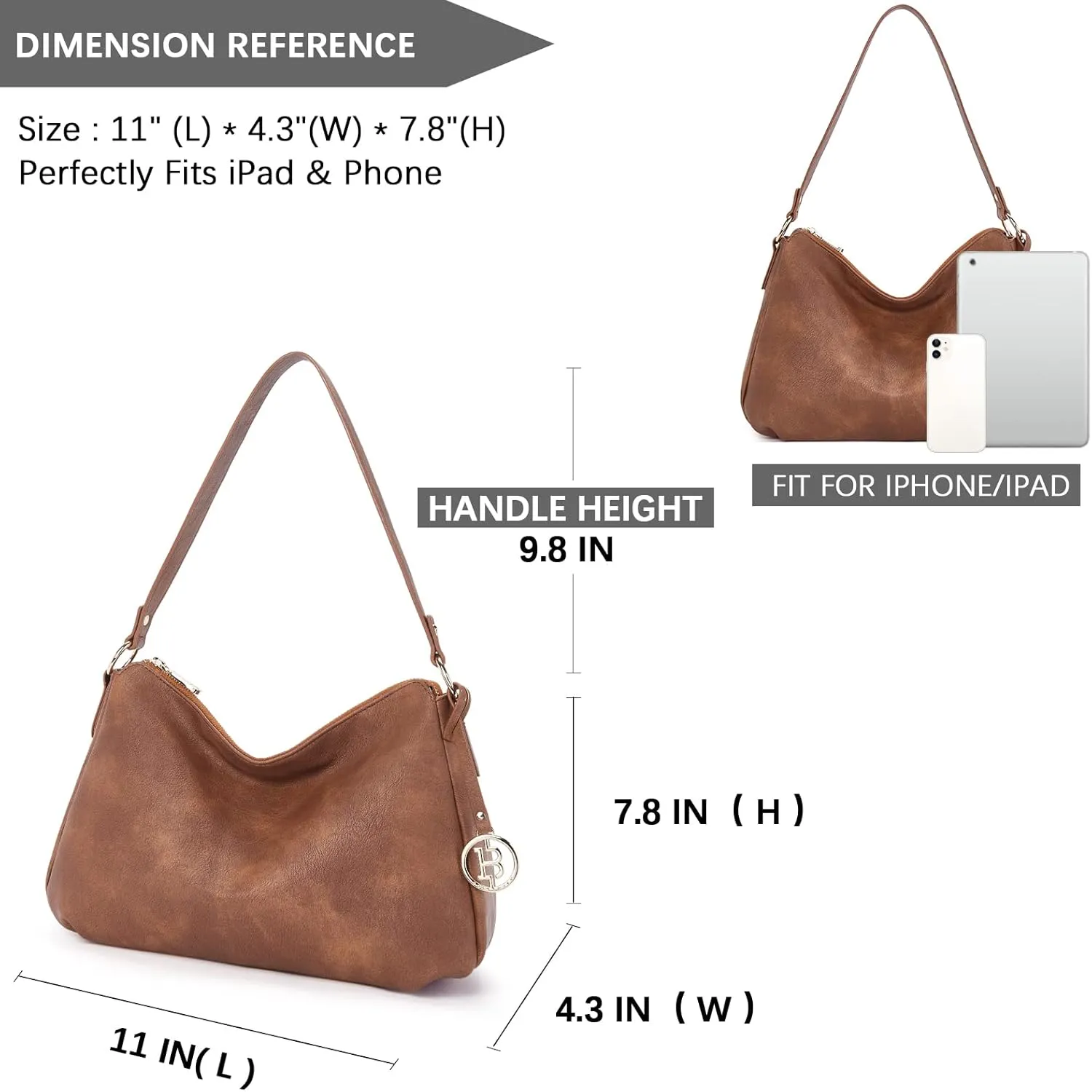 BOSTANTEN Purses for Women Vegan Leather Shoulder Bag Designer Ladies Hobo Handbags Pocketbooks