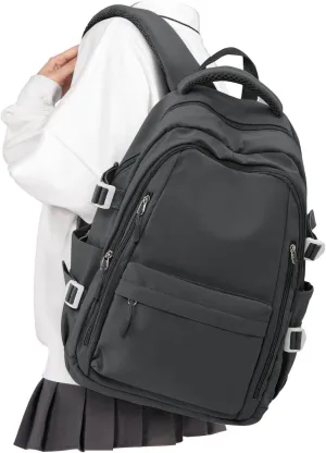 BOXSAM Lightweight Backpack for Women, Large Laptop Travel Backpack Casual Daypack Bag Rucksack for Men.Grey