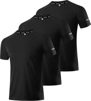 Boyzn 1 or 3 Pack Men's Workout Running Shirts, Dry Fit Moisture Wicking T-Shirts, Sports Gym Athletic Short Sleeve Shirts