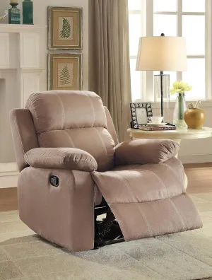Brown Recliner with Pillow Top Arm and Memory Foam Seating, Smooth Motion Reclining, Comfortable Design for Living Space