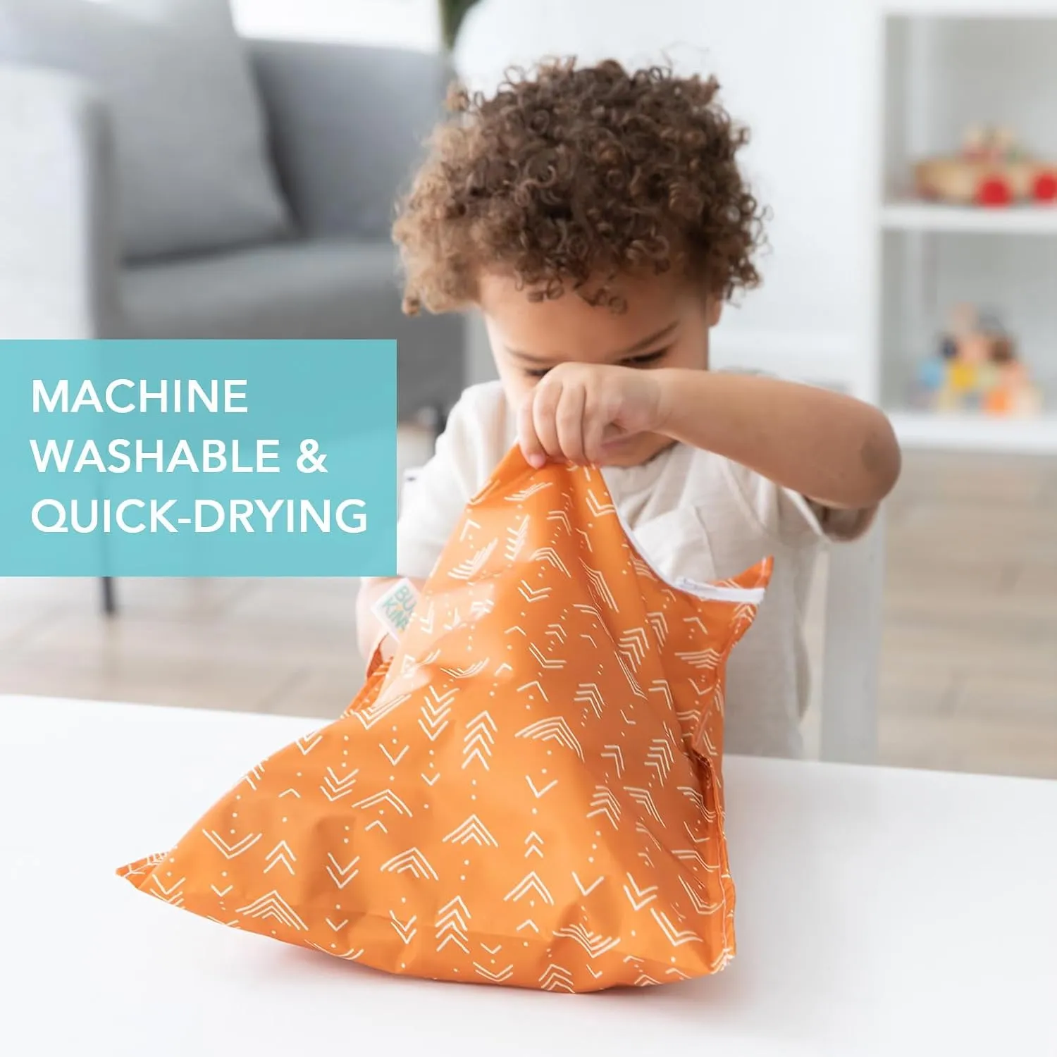 Bumkins Waterproof Wet and Wetdry Bags for Baby, Travel, Swim Suit, Cloth Diaper, Pump Parts, Pool, Beach, Gym Clothes, Toiletry, Hook to Stroller, Daycare, Zipper Reusable Packing Pouch, Boho Orange