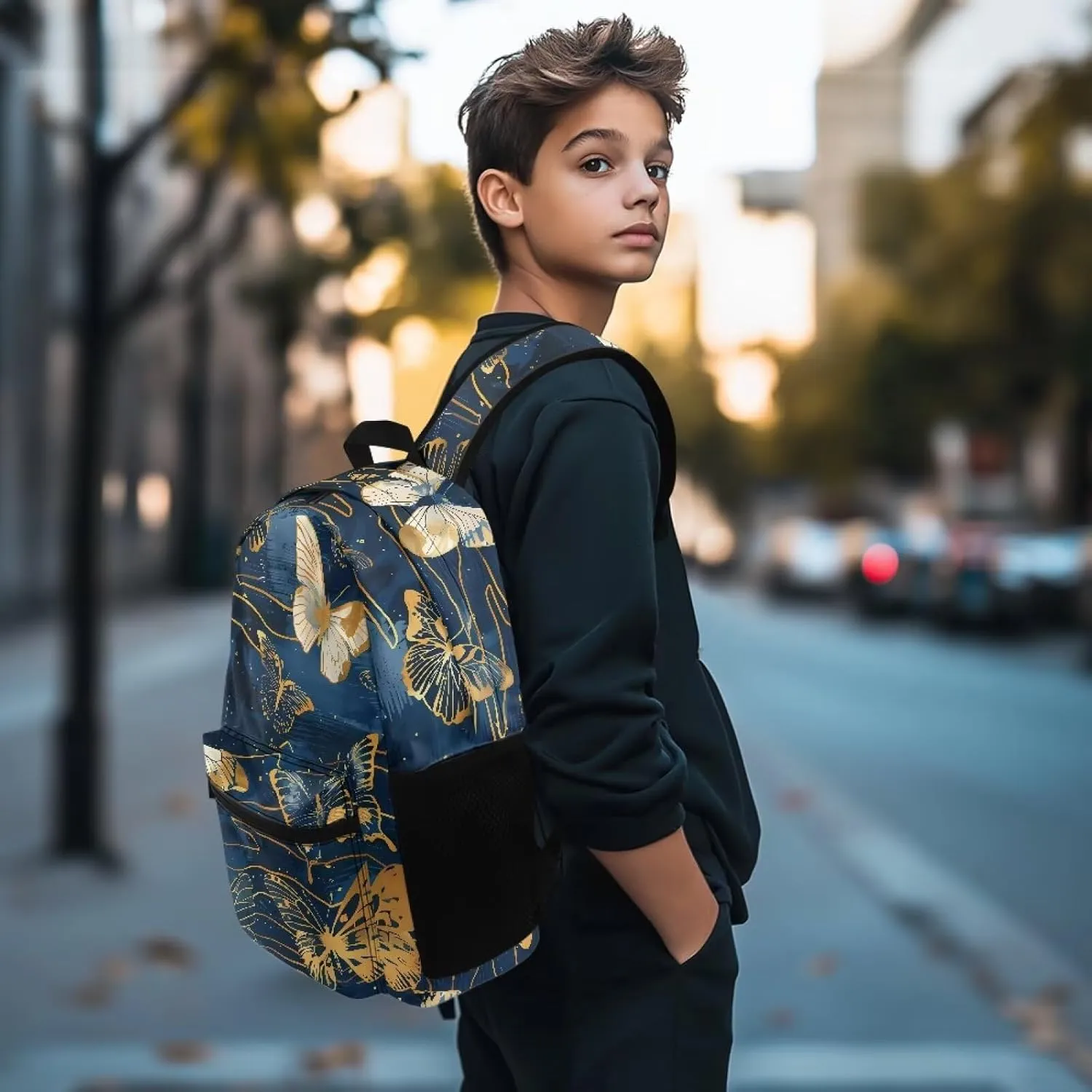 Butterfly Tie-Dye Travel Backpack Fashion Ladies Outdoor Bag Laptop Back Pack Purse Stylish Computer Rucksack with Large Capacity with Double Zipper Closure
