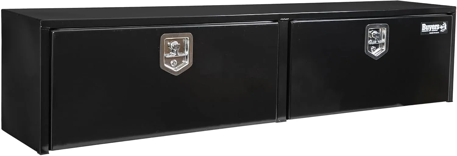 Buyers Products, 88x16x18 Contractor Topsider Truck Bed Tool Job Storage Box, Width 18 in, Material Steel, Color Finish Glossy Black, Model# 1702990