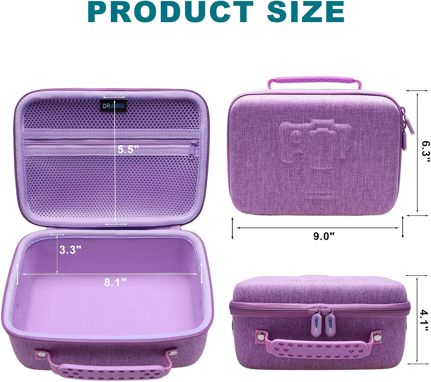 Camera Case Compatible with Canon EOS Rebel T7, R100, R50, R6 Mark II, R8, R5, R7, 90D, 5D Mark IV, Sony, Nikon Cameras, Lens, Tripod, with Shoulder Strap and 4 Dividers, Travel Purple Camera Bag