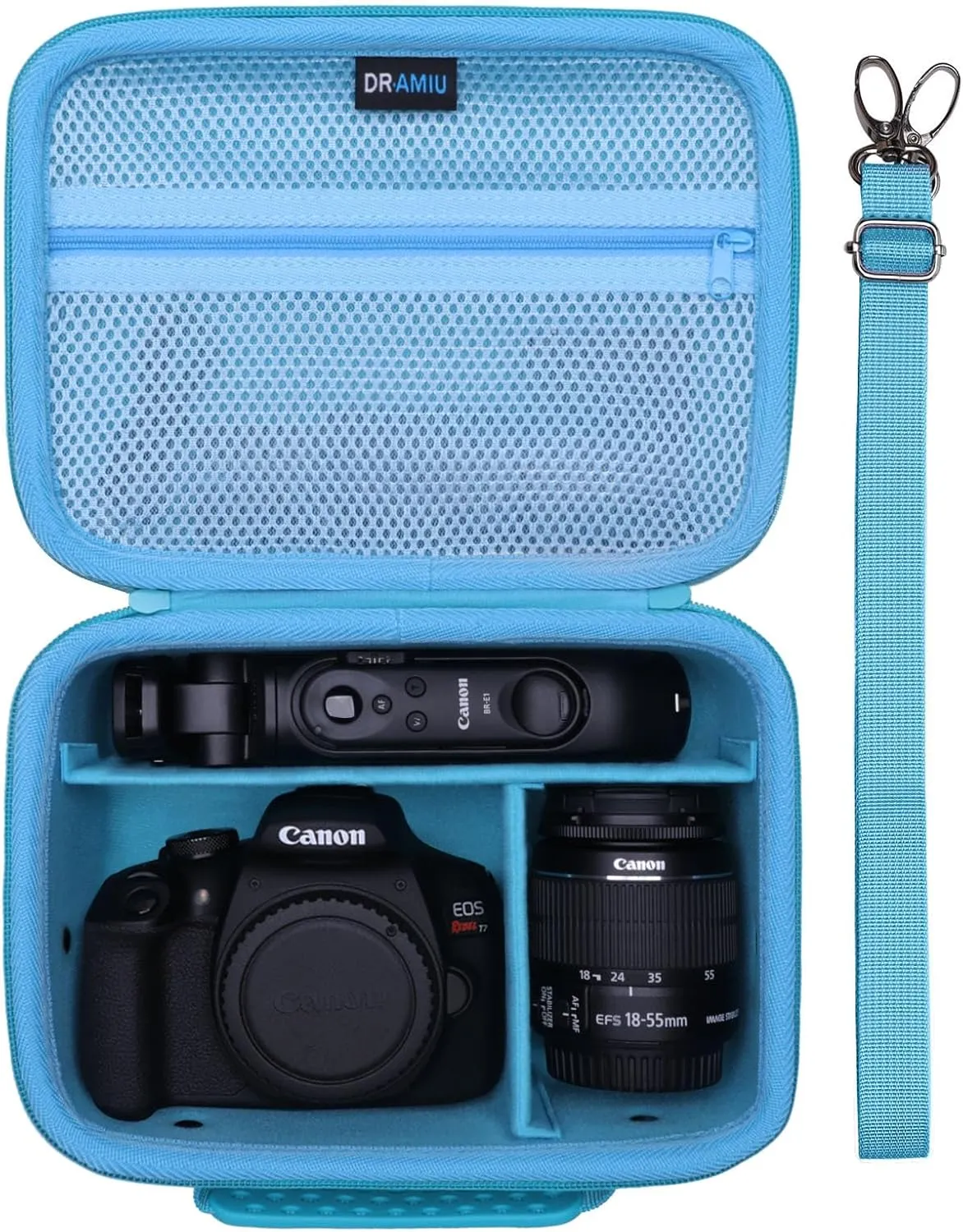 Camera Case Compatible with Canon EOS Rebel T7, R100, R50, R6 Mark II, R8, R5, R7, 90D, 5D Mark IV, Sony, Nikon Cameras, Lens, Tripod, with Shoulder Strap and 4 Pieces of Dividers, Travel Camera Bag