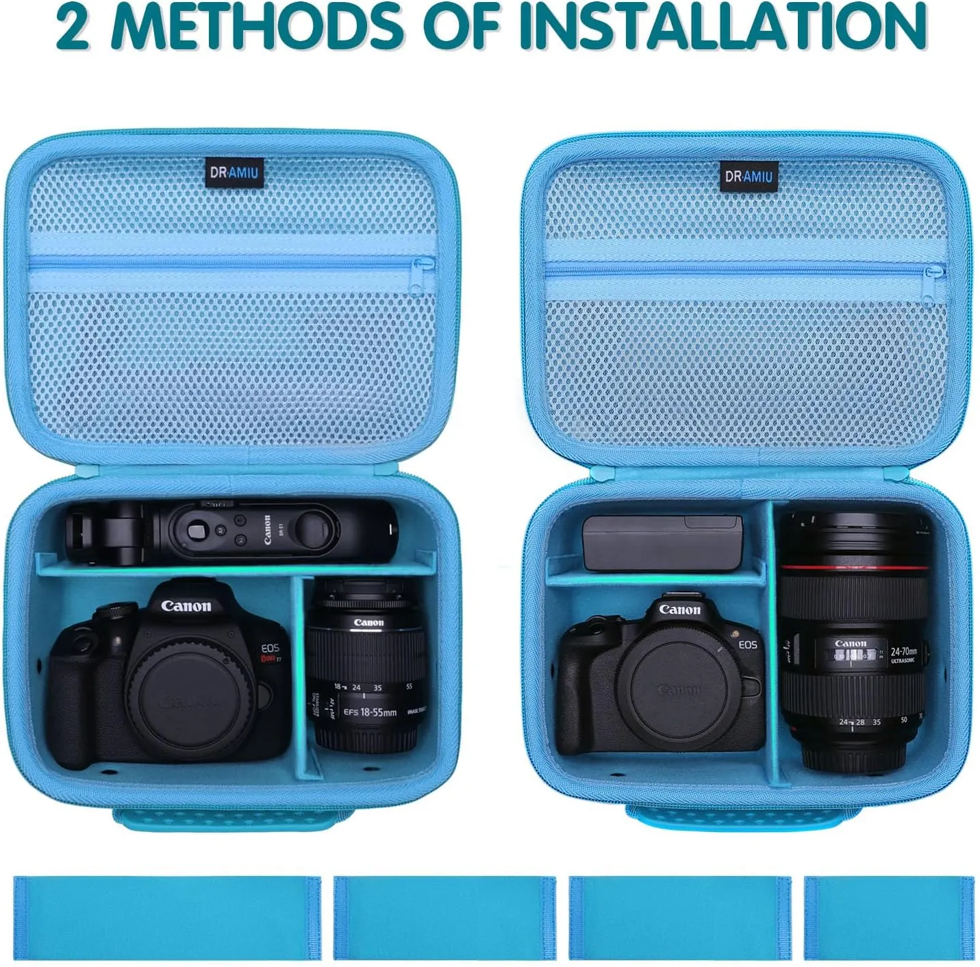 Camera Case Compatible with Canon EOS Rebel T7, R100, R50, R6 Mark II, R8, R5, R7, 90D, 5D Mark IV, Sony, Nikon Cameras, Lens, Tripod, with Shoulder Strap and 4 Pieces of Dividers, Travel Camera Bag