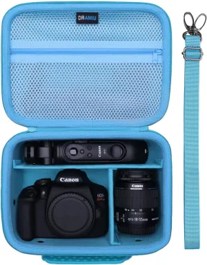 Camera Case Compatible with Canon EOS Rebel T7, R100, R50, R6 Mark II, R8, R5, R7, 90D, 5D Mark IV, Sony, Nikon Cameras, Lens, Tripod, with Shoulder Strap and 4 Pieces of Dividers, Travel Camera Bag