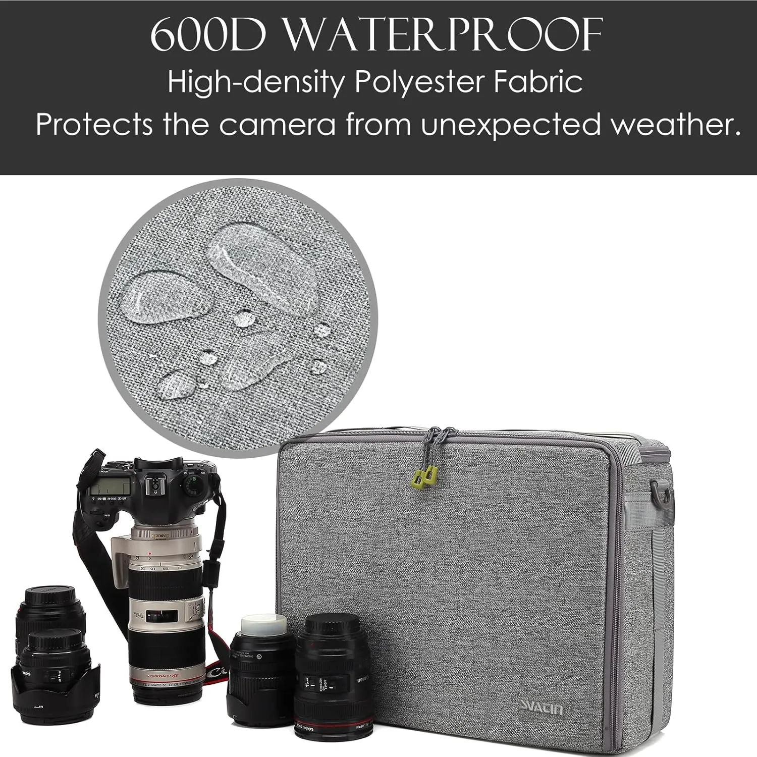 Camera Insert Bag,Shockproof &Pressure-proof Dual Opening Padded Camera Lens Cube Case Backpack,Digital DSLR SLR Mirrorless Cameras Accessories Storage Pouch for Canon,Nikon,Sony,Panasonic(L)