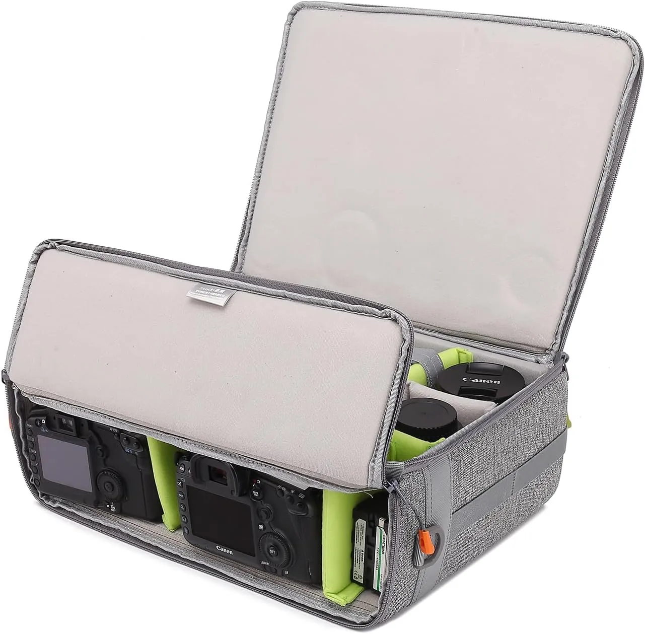 Camera Insert Bag,Shockproof &Pressure-proof Dual Opening Padded Camera Lens Cube Case Backpack,Digital DSLR SLR Mirrorless Cameras Accessories Storage Pouch for Canon,Nikon,Sony,Panasonic(L)