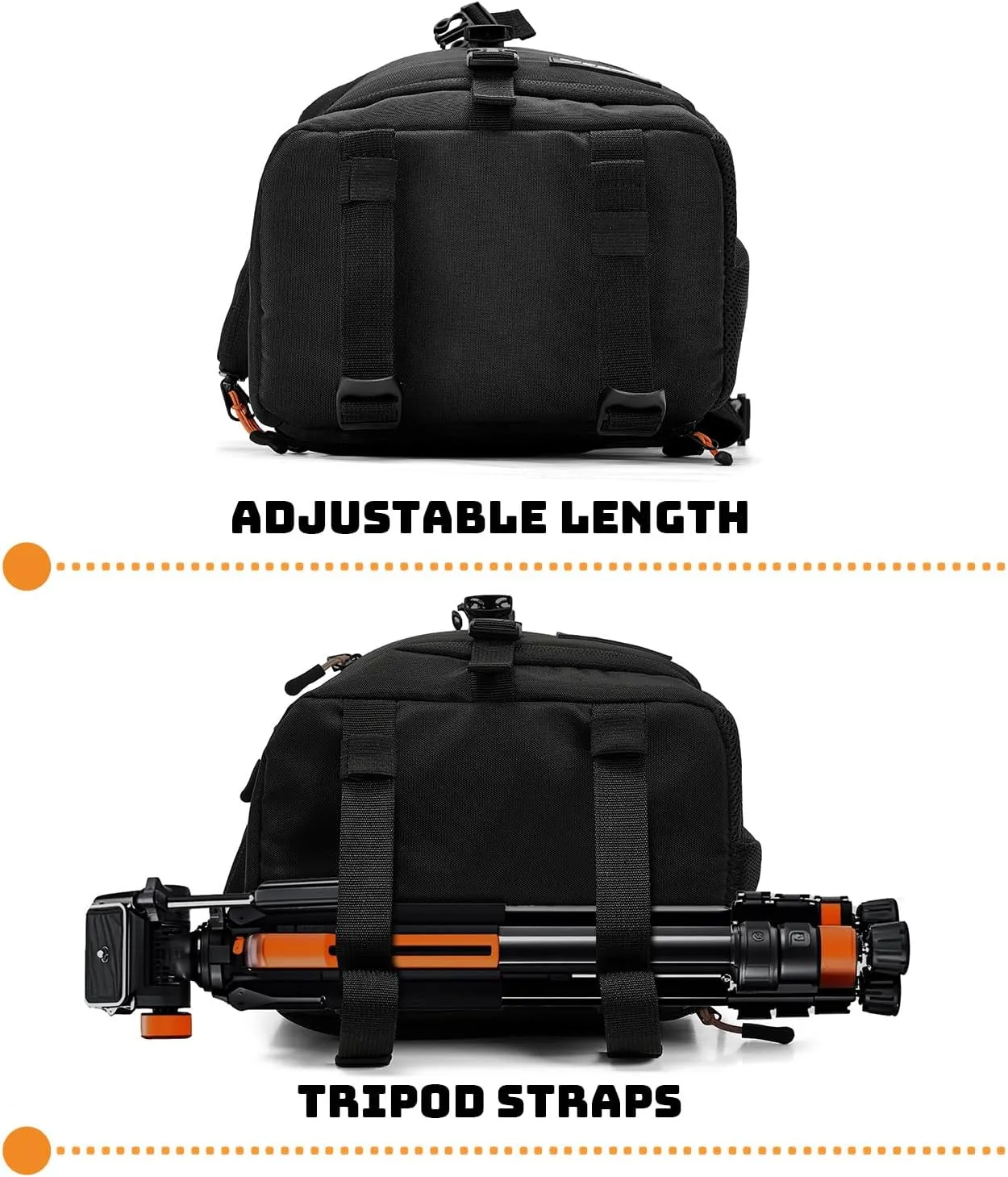 Camera Sling Bag for Photographers - Waterproof Single-Shoulder Camera Case with Adjustable Dividers, Rain Cover & Side Tripod Pocket (2.0 Large, Black)