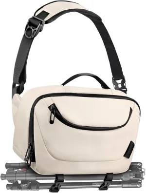 Camera Sling Bag,Waterproof Camera Case with Tripod Holder,Lightweight DSLR/SLR/Mirrorless Camera Bags Crossbody for photographers-Beige