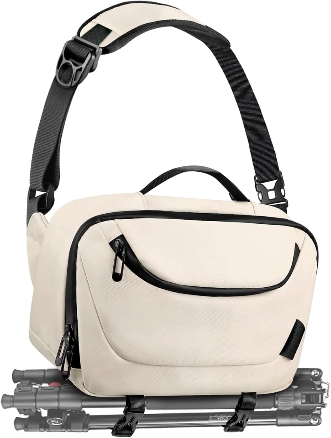 Camera Sling Bag,Waterproof Camera Case with Tripod Holder,Lightweight DSLR/SLR/Mirrorless Camera Bags Crossbody for photographers-Beige