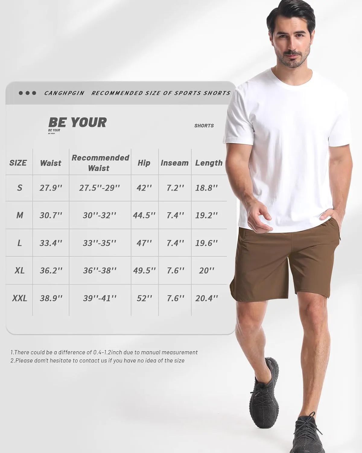 CANGHPGIN 2 Pack Mens Workout Athletic Shorts 7 inch Inseam Quick Dry Hiking Shorts Men Lightweight Sports Gym Shorts Running