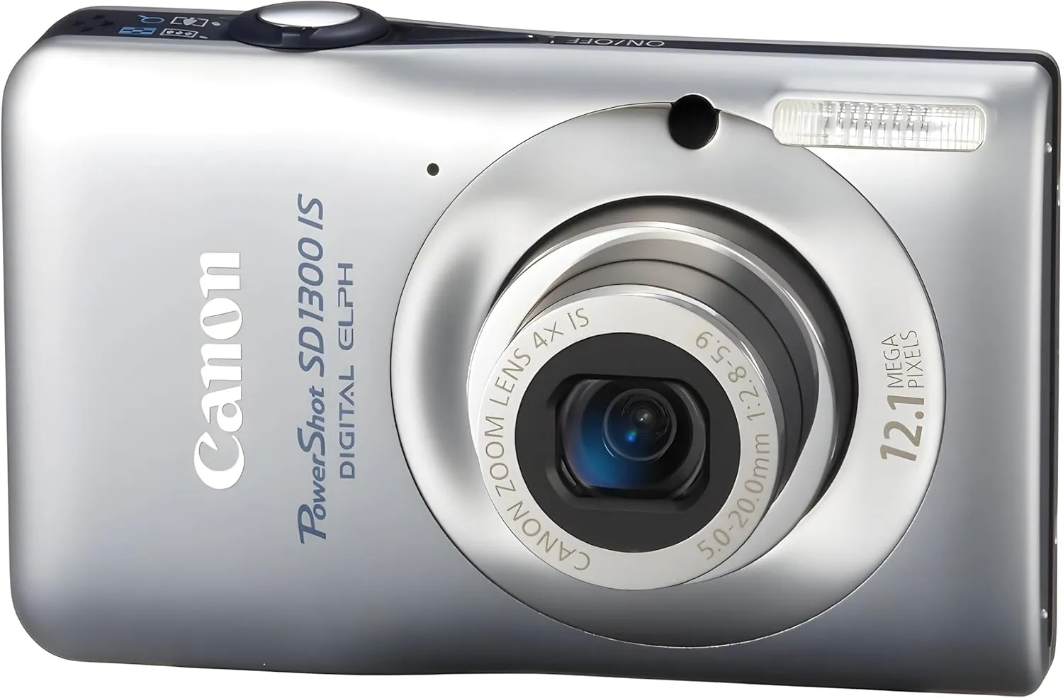Canon PowerShot SD1300 IS 12.1 MP Digital Camera with 4x Wide Angle Optical Image Stabilized Zoom and 2.7-Inch LCD (Silver)
