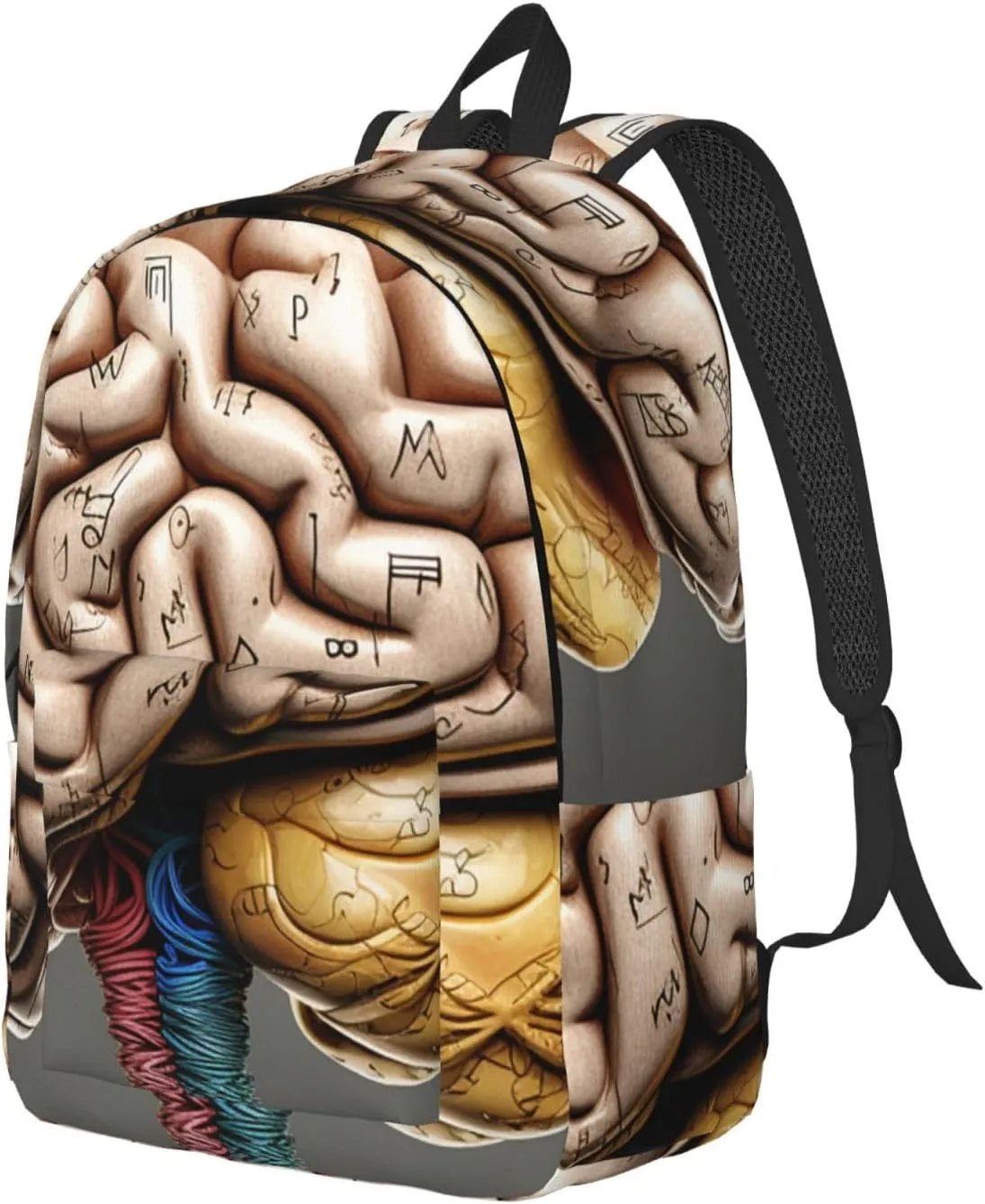 Canvas Backpack Human Brain Travel Laptop Backpack Casual Daypack Carry On Rucksack for Men Women Small