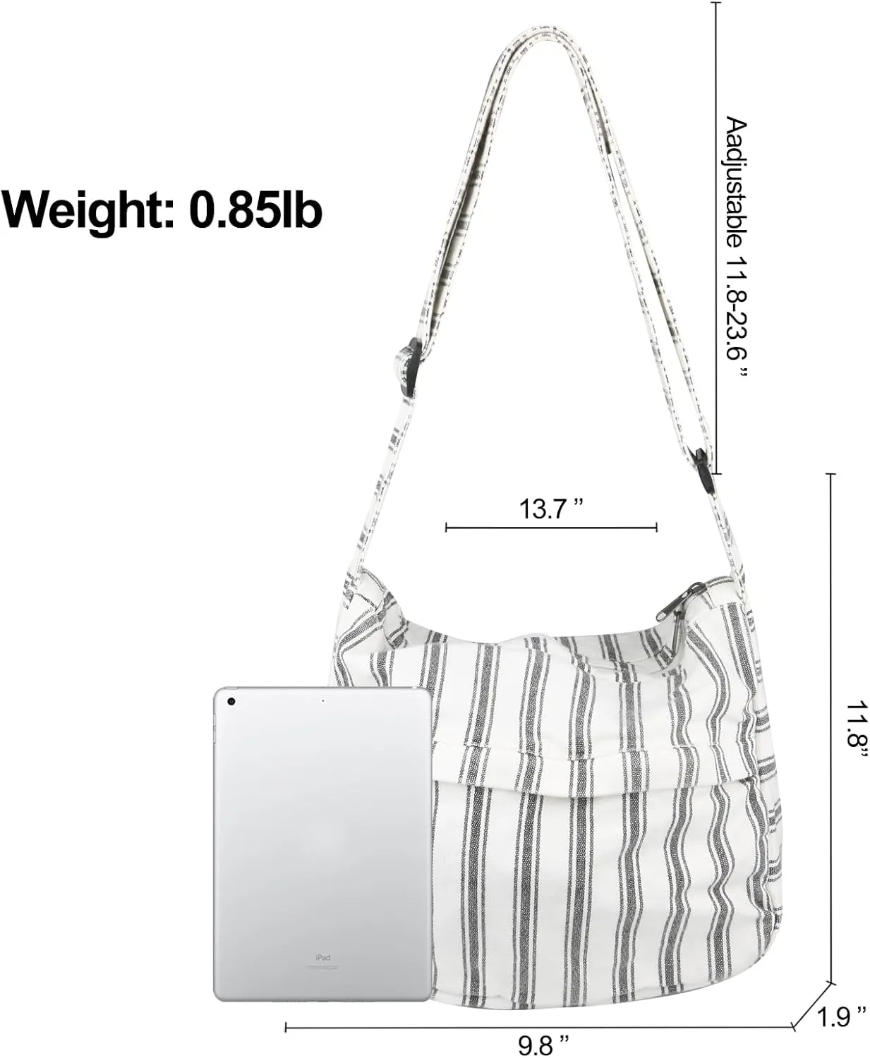 Canvas Casual Messenger Bag Hobo Crossbody Bag Canvas Shouder Tote Handbag for Women and Men
