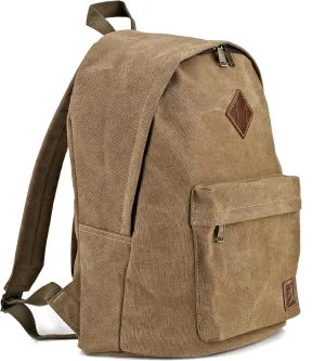 Canvas Laptop Backpack, Durable Rucksack, Travel Bag Fits 15.6 Inch Notebook for Men Women Factory Directly(Coffee)