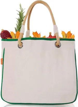 Canvas Rope Handle Tote Bag For Women - Metal Grommets - Perfect For Traveling, Groceries