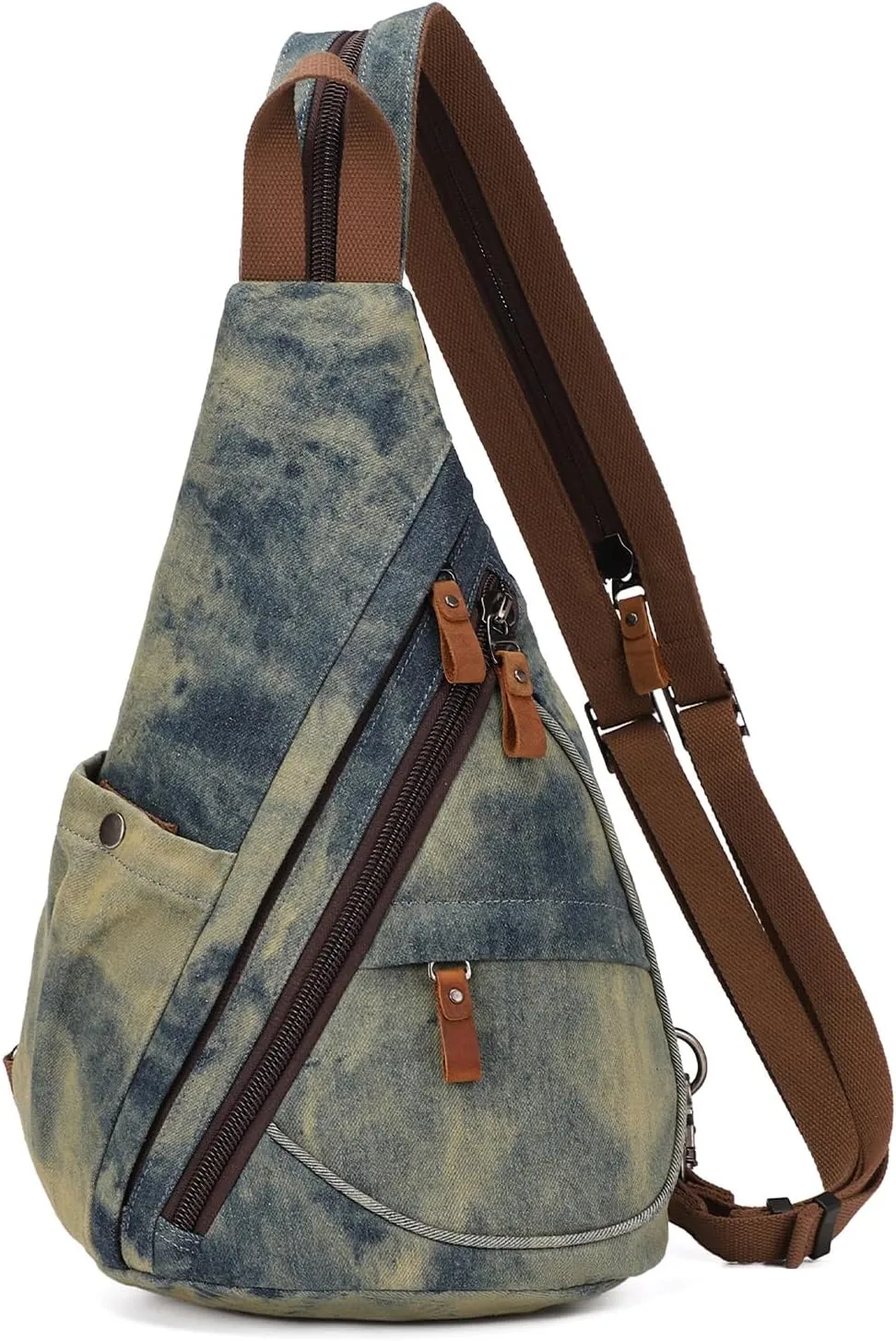 Canvas Sling Bag - Small Crossbody Backpack Shoulder Casual Daypack Rucksack for Men Women(Large Version)