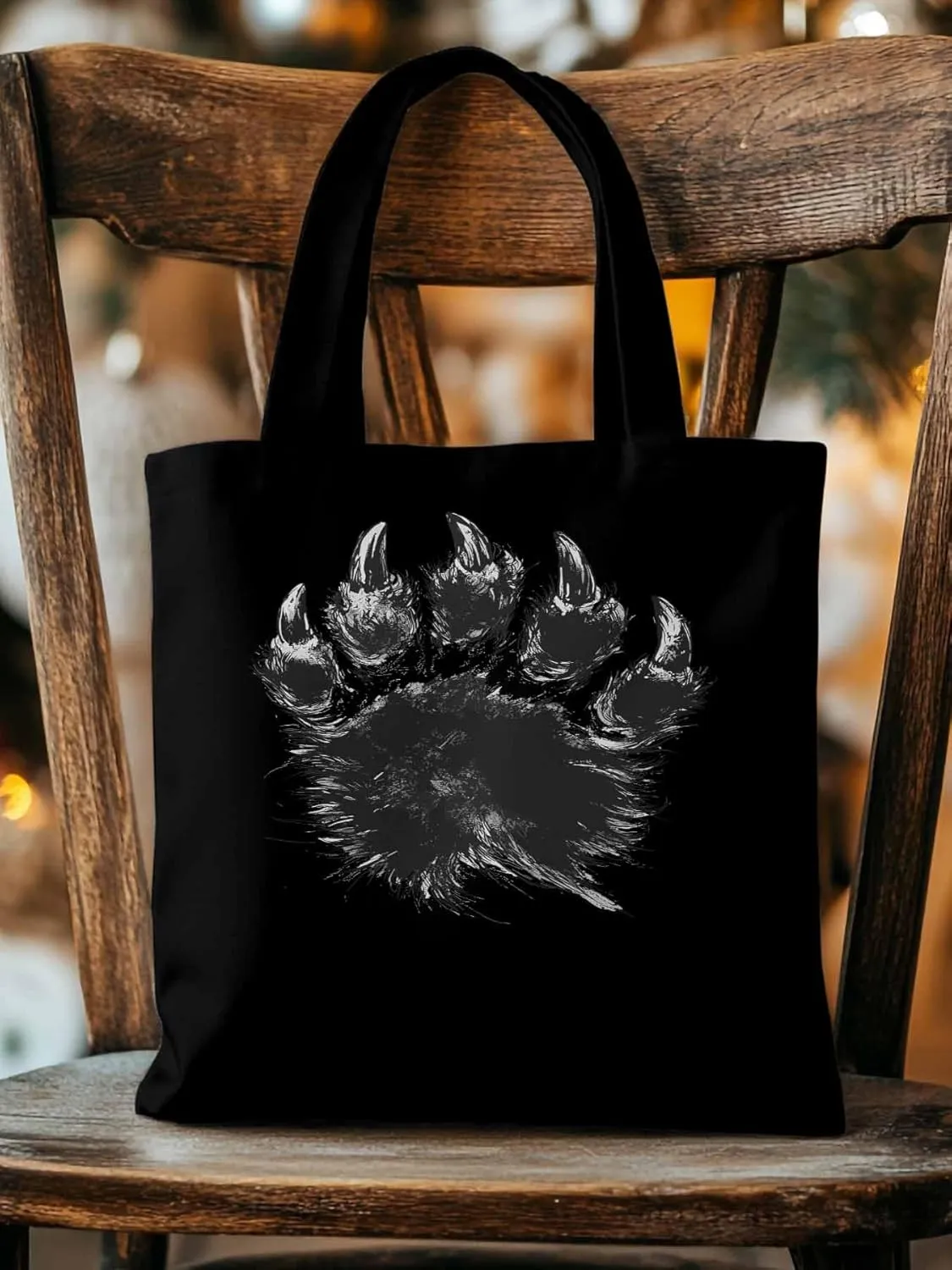 Canvas Tote Bag, Animals Paw Print patterned Canvas Tote Handbags for Women Shoulder Bag,