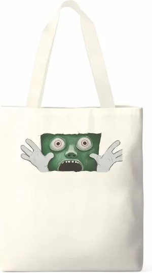 Canvas Tote Bag, Cartoon Feats Eyes Print Aesthetic Canvas Tote Handbags for Women Shoulder Bag,