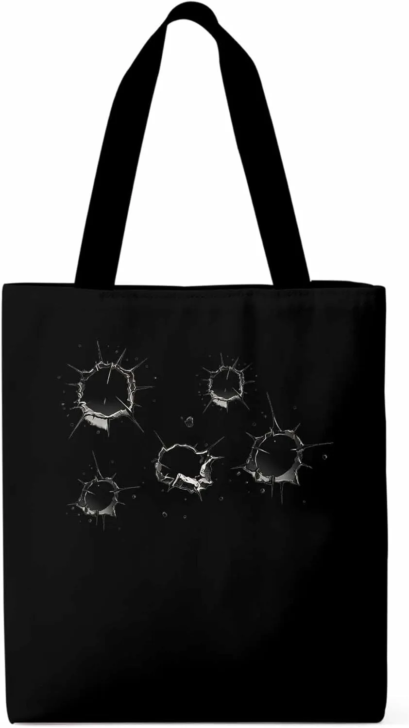 Canvas Tote Bag, Flake Hole Print patterned Canvas Tote Handbags for Women Shoulder Bag,
