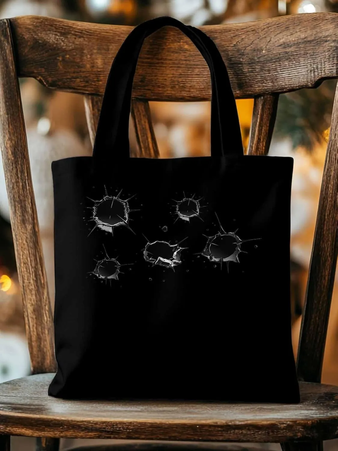 Canvas Tote Bag, Flake Hole Print patterned Canvas Tote Handbags for Women Shoulder Bag,