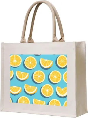 Canvas Tote Bag for Women - Carrying Satchel Handbags/Lemon wedges Print Grocery Bag, for Friends Sisters Gifts