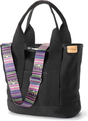 Canvas Tote Bag for Women Crossbody Shoulder Work Gym School Travel Tote Bag Satchel Handbags with Zipper and Compartments