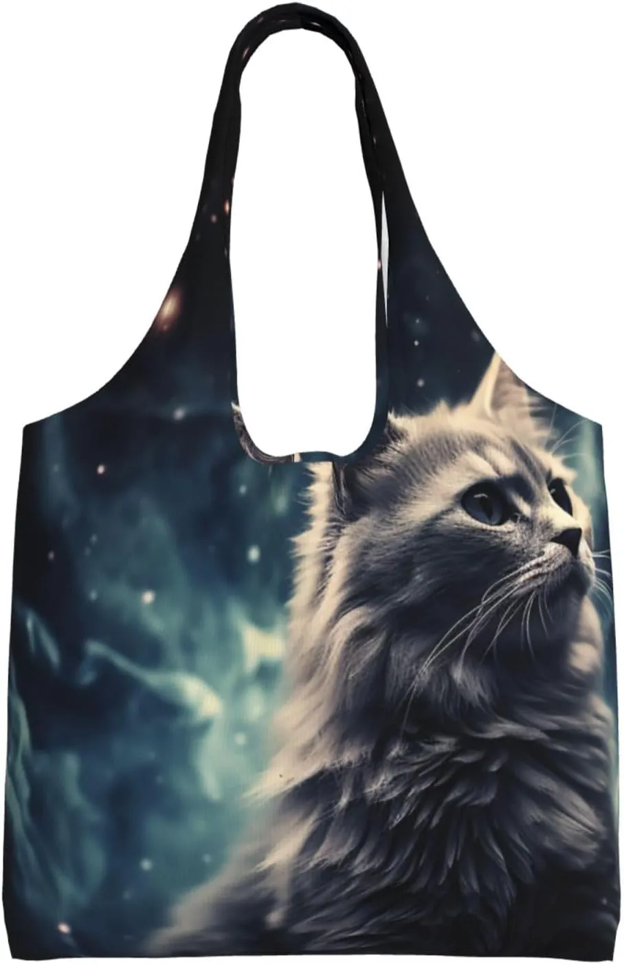 Canvas Tote Bag for Women Purse A cat in a nebula Handbags Totes Crossbody Shoulder Shopping Bag