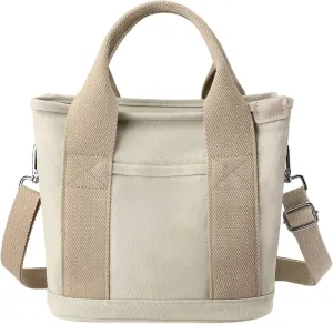 Canvas Tote Bag for Women Stylish Crossboy Handbag Casual Hobo Bag Top Handle Satchel with Multiple Pockets