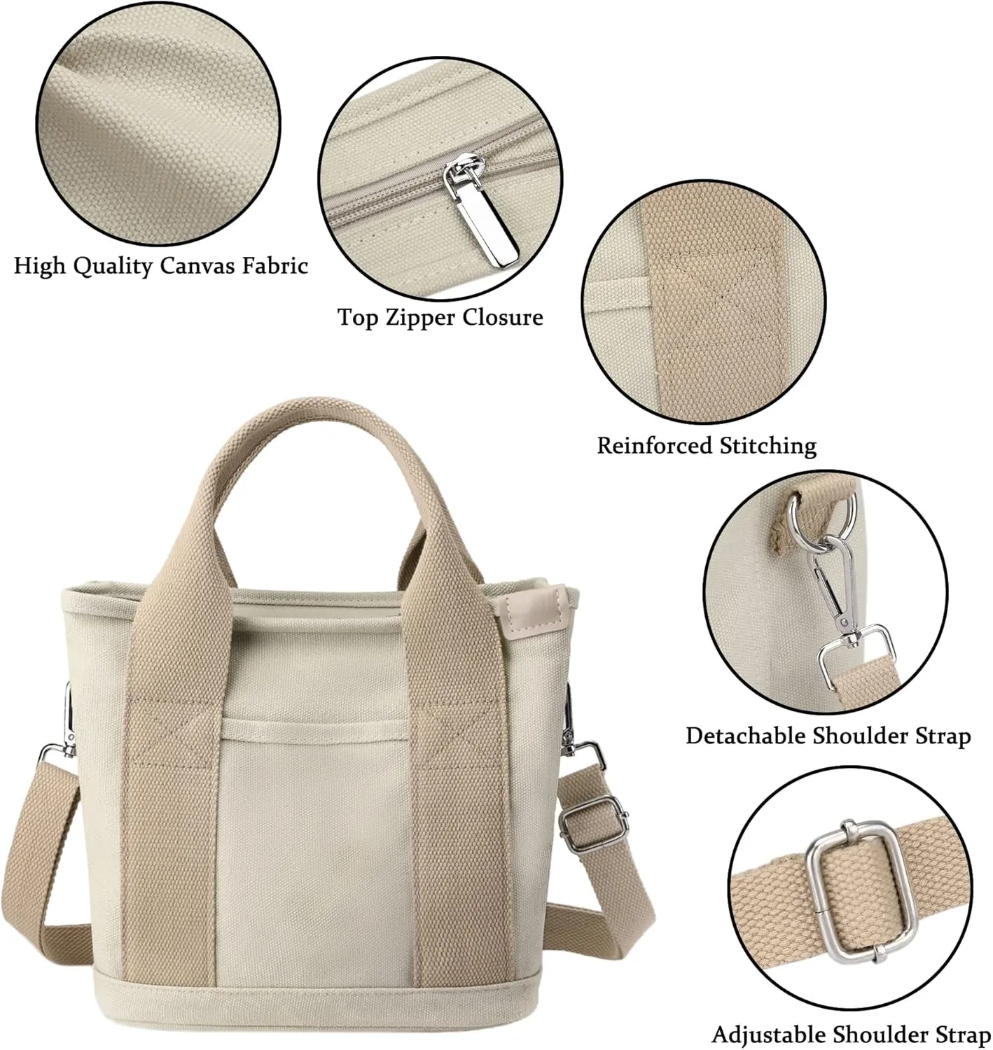 Canvas Tote Bag for Women Stylish Crossboy Handbag Casual Hobo Bag Top Handle Satchel with Multiple Pockets