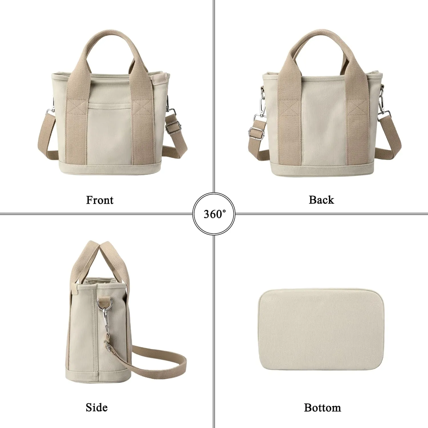 Canvas Tote Bag for Women Stylish Crossboy Handbag Casual Hobo Bag Top Handle Satchel with Multiple Pockets