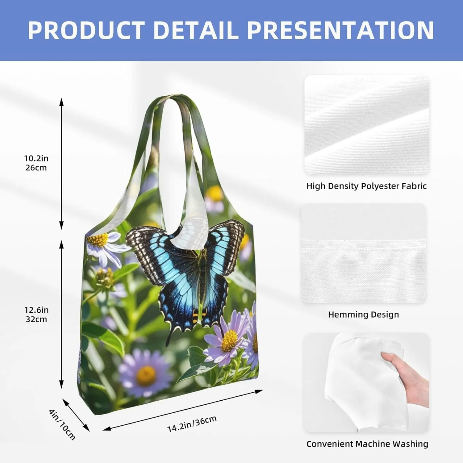 Canvas Tote Bag Lightweight Reusable Grocery Shopping Bag Coconut Tree Handbag for Women Men