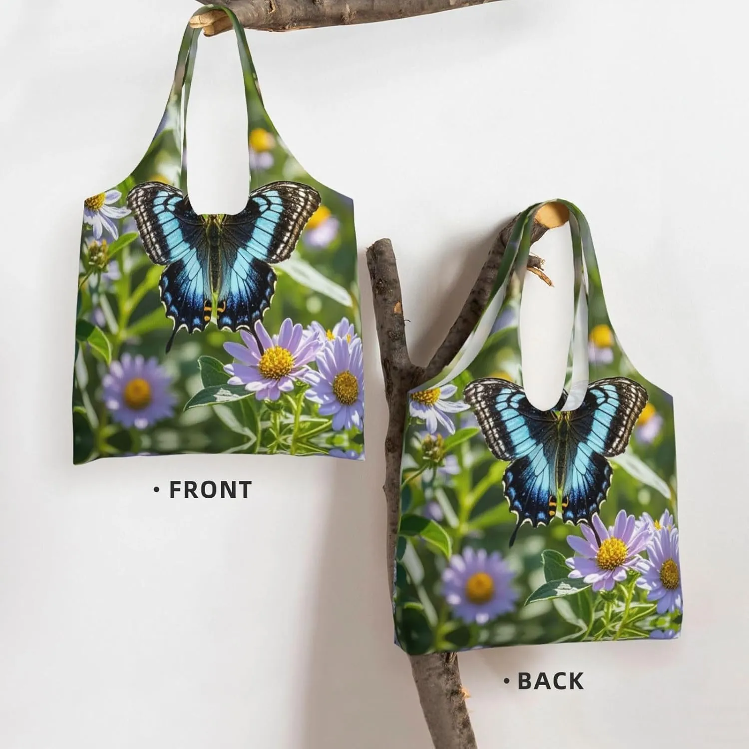 Canvas Tote Bag Lightweight Reusable Grocery Shopping Bag Coconut Tree Handbag for Women Men