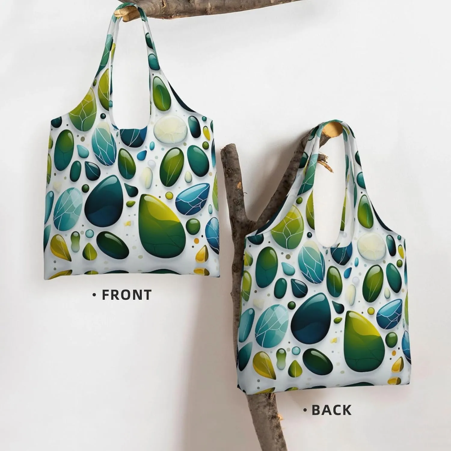 Canvas Tote Bag Lightweight Reusable Grocery Shopping Bag Cute Fox in Winter Handbag for Women Men