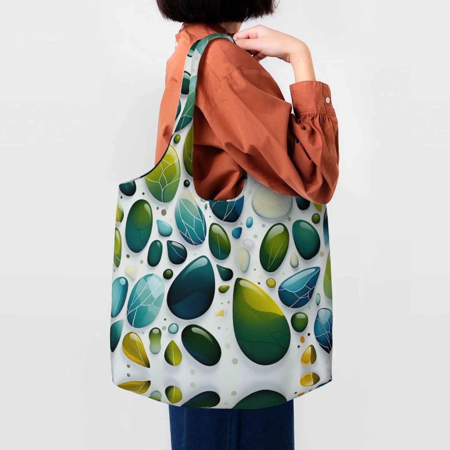 Canvas Tote Bag Lightweight Reusable Grocery Shopping Bag Cute Fox in Winter Handbag for Women Men