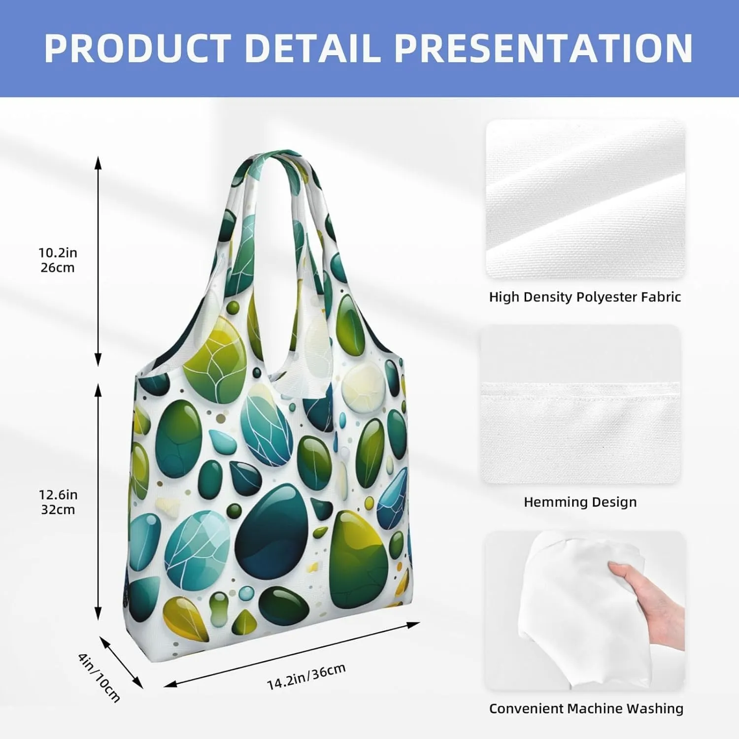 Canvas Tote Bag Lightweight Reusable Grocery Shopping Bag Cute Fox in Winter Handbag for Women Men