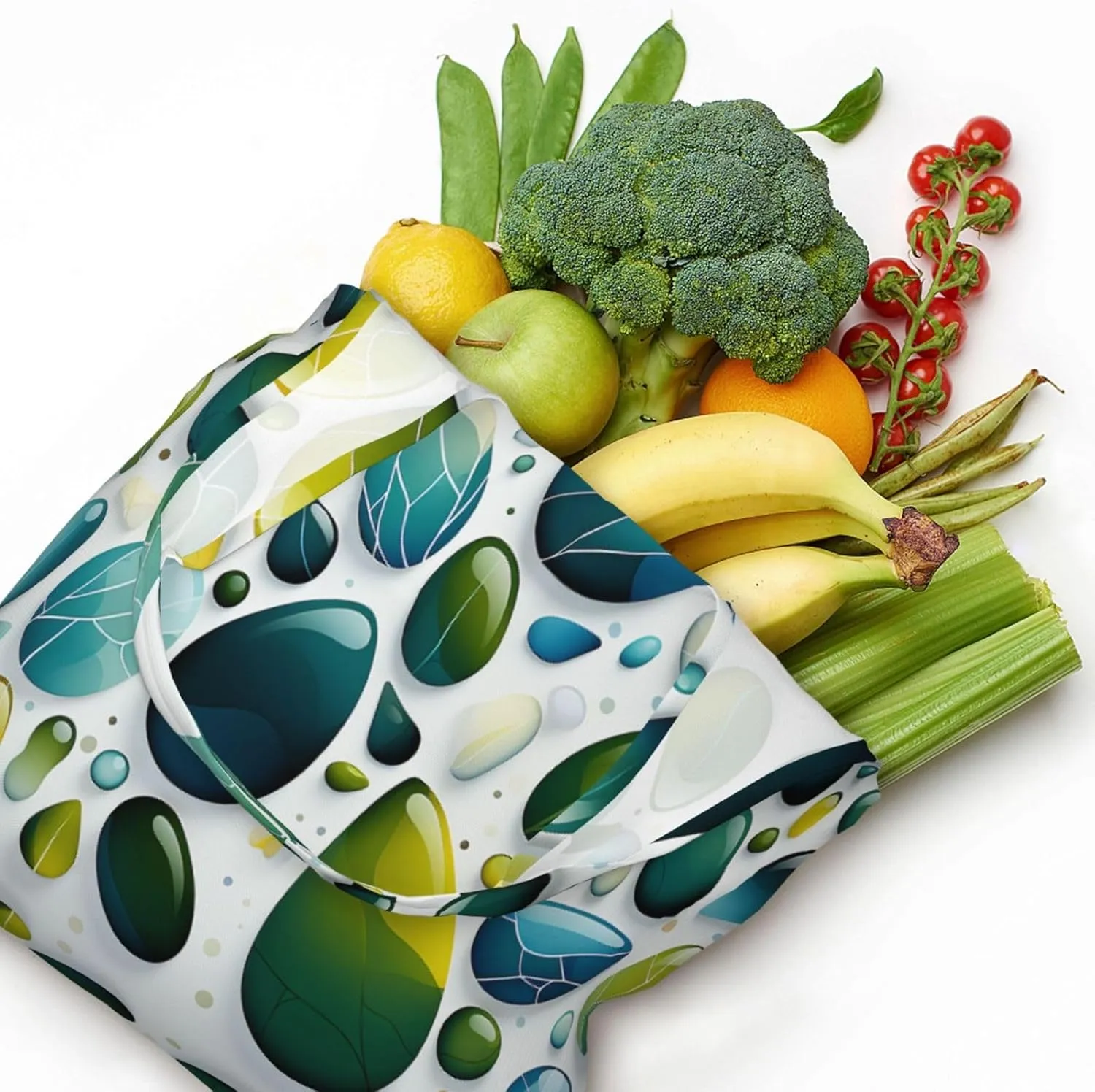 Canvas Tote Bag Lightweight Reusable Grocery Shopping Bag Cute Fox in Winter Handbag for Women Men