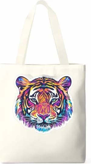 Canvas Tote Bag, Ombre Watercolor Tiger Print patterned Canvas Tote Handbags for Women Shoulder Bag,
