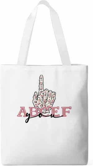 Canvas Tote Bag, Pink Hands Print patterned Canvas Tote Handbags for Women Shoulder Bag,