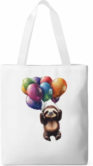 Canvas Tote Bag, Raccoon Colorful Balloon patterned Canvas Tote Handbags for Women Shoulder Bag,