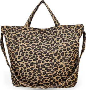 Canvas Tote Bag Stylish Brown Leopard Print Shoulder Bag Large Cppacity Handbags Lightweight Travel、Work Bags